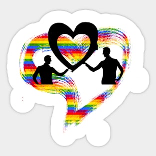 gay flag love heart Sticker